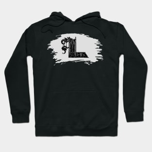 Gothic letter L – Alphabet typography Hoodie